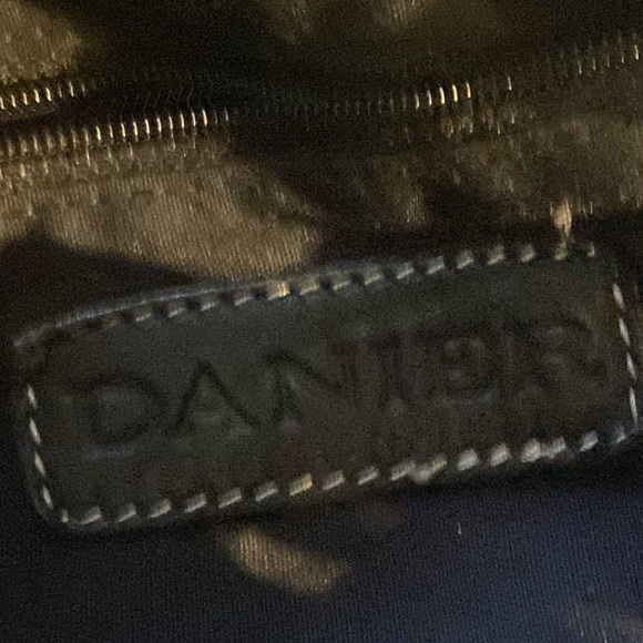 Daniel black leather small baguette hand shoulder bag. Black whit stitching - Picture 8 of 8